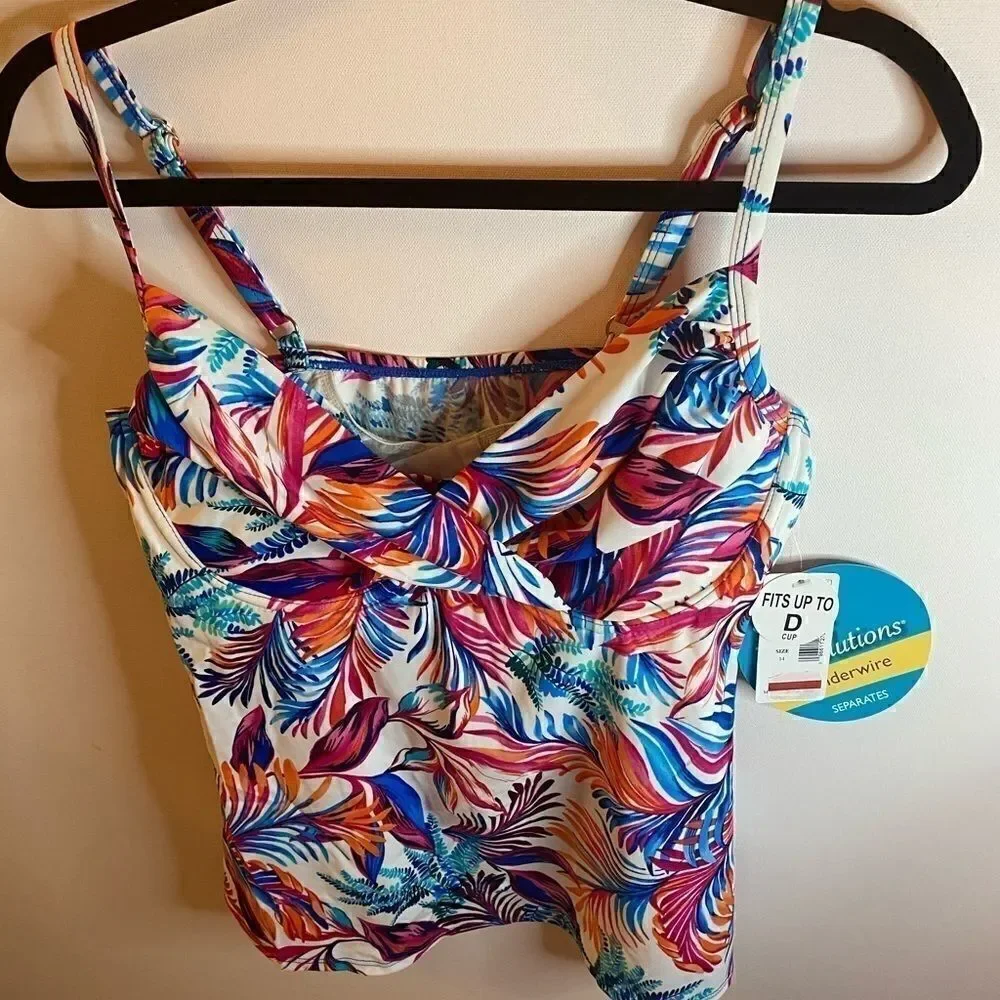 🎀Swim solutions  palm print Tankini swim top - Picture 3 of 7